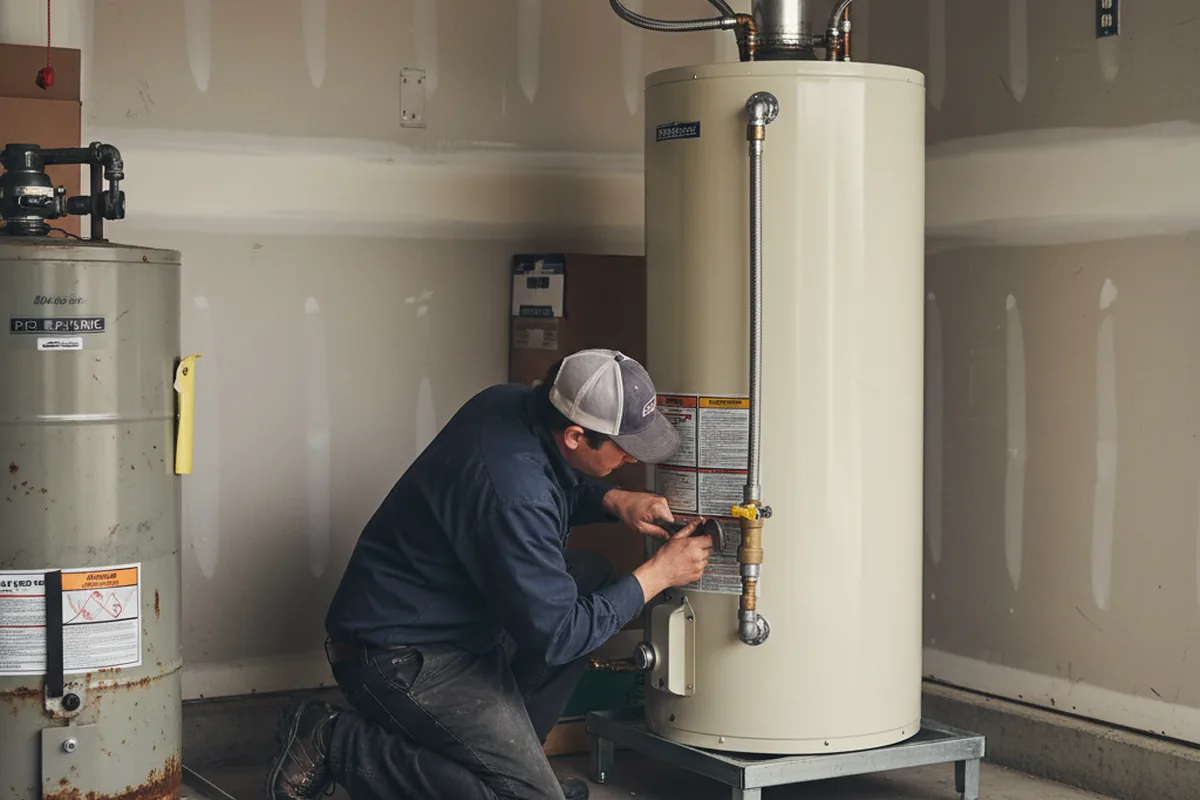 Water heater and shutoff valve replacement in East Prospect